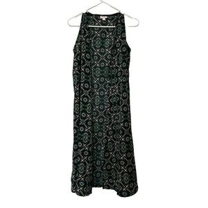 Lularoe Joy Vest Lightweight Black Green Abstract Size XS NWOT #4219
